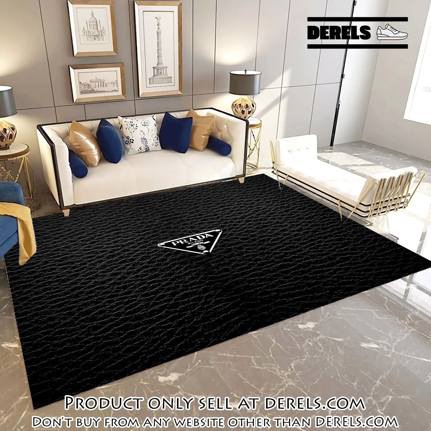 Prada luxury brand premium logo area rug carpet home decor dr2140579